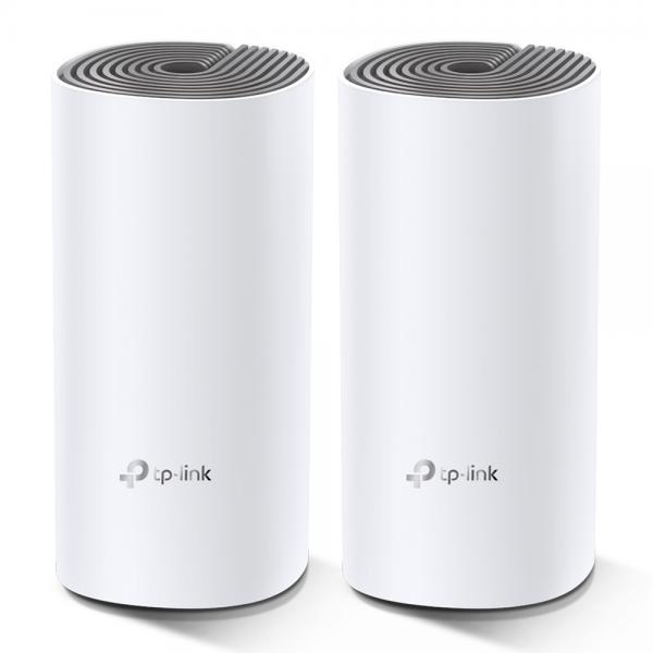 Tp-link deco e4 wifi mesh dual band ac1200 2 porte ethernet 100mbps modalitÀ router e access point parental control 2 pezzi bianco