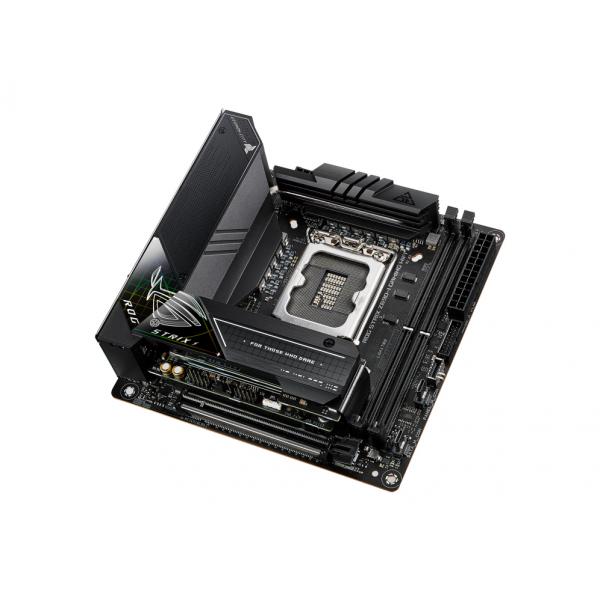 Asus rog strix z690-i scheda madre gaming wifi mini-itx intel z690 lga1700 ddr5 pci 5.0 wifi 6e intel 2,5 gb lan rog supremefx 7.1 2xm2 4xsata 6gb/s aura sync rgb nero