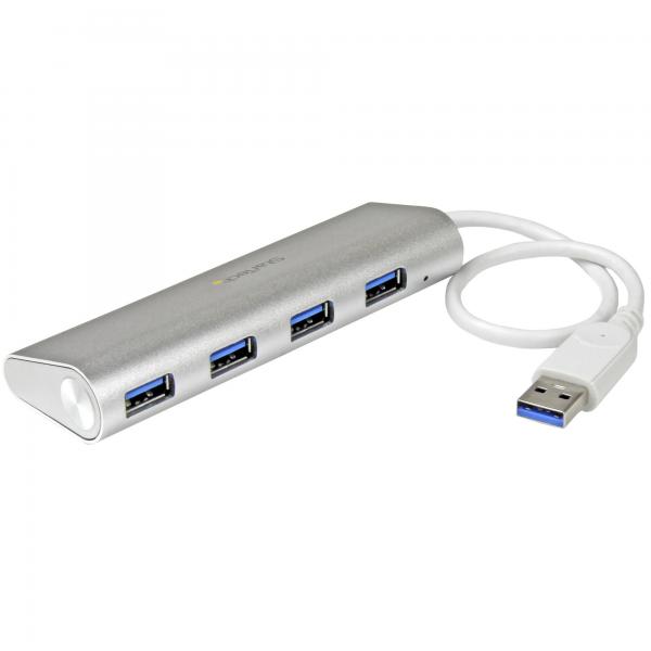 Startech hub usb 3.0 a 4 porte compatto e portatile con cavo integrato