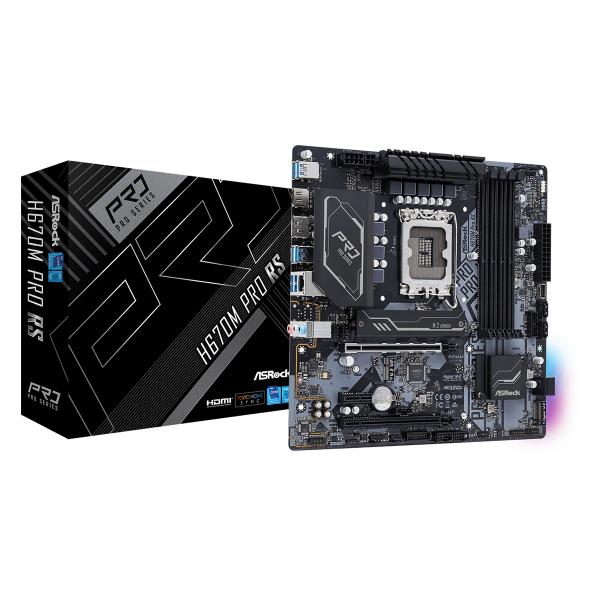 Scheda madre asrock h670m pro rs intel h670 lga 1700 micro atx