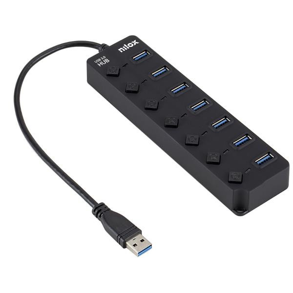 Nilox nxhub-06 hub usb 7 porte 3.0 switch