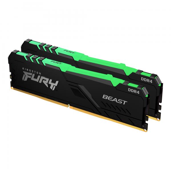 Kingston fury beast rgb 32gb (2x16gb) 2666mhz ddr4 cl16 memoria gaming kit per computer fissi kit da 2 kf426c16bbak2-32