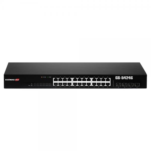 Long range 24-port gigabit web smart switch w/4 sfp slots