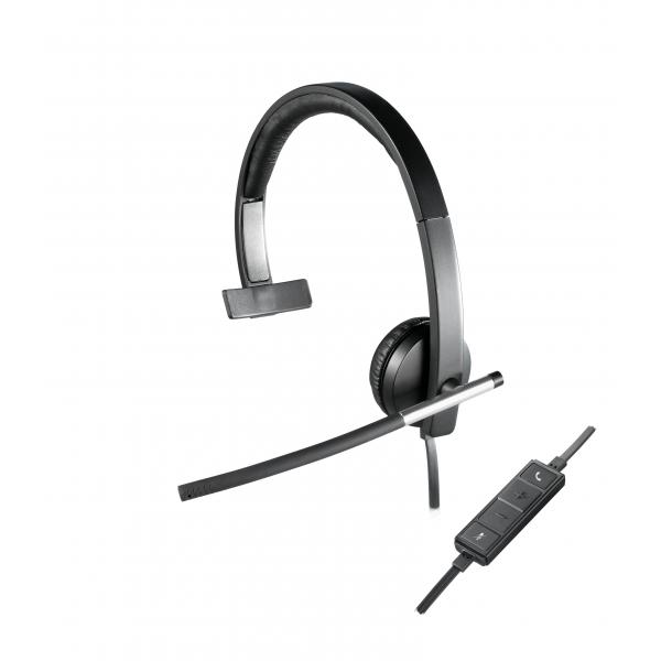 Logitech h650e mono cuffia monoaurale con microfono cavo 2.2mt connettore usb colore nero