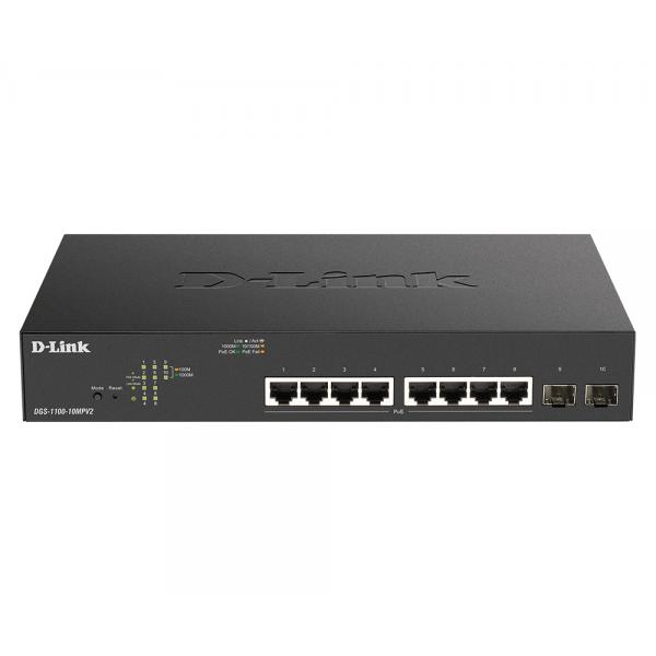 D-link dgs-1100-10mpv2 switch di rete gestito gigabit ethernet 10-100-1000 supporto power over ethernet 1u nero