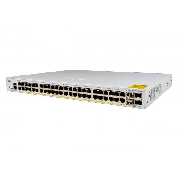 Cisco catalyst c1000-48fp-4x-l switch gestito l2 48 x 10/100/1000 (poe+) + 4 x 10 gigabit sfp+ (uplink) poe+ (740 w) montabile su rack