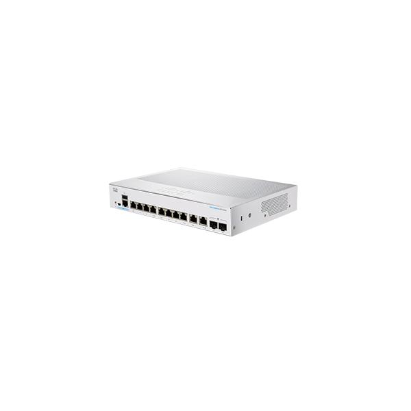 Cisco business 350 series cbs350-8t-e-2g-eu switch gestito l3 8 x 10/100/1000 + 2 x combinazione gigabit ethernet/gigabit sfp montabile a raqck