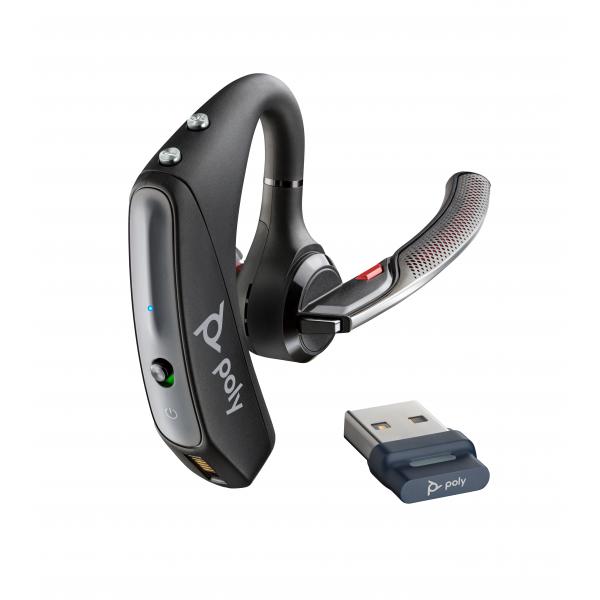 Poly voyager 5200 uc wireless headset e charging case bluetooth headset a orecchio singolo con microfono