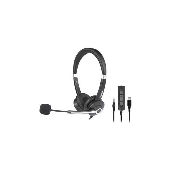 Hamlet hheadm-cjs cuffia business bi aurale usb-c e jack