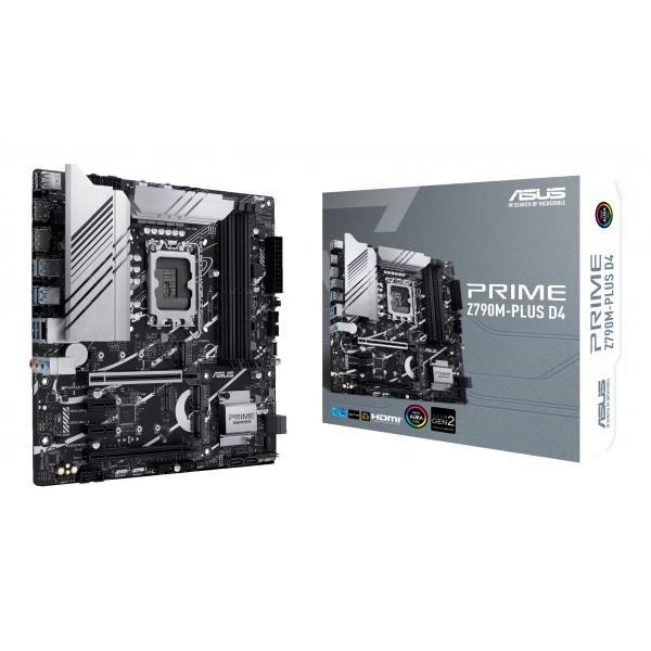 Asus prime z790m-plus d4 scheda madre gaming matx intel z790 lga1700 ddr4 pci 5.0 intel 1gb ethernet realtek 7.1 3xm.2 4xsata 6gb-s aura sync rgb nero