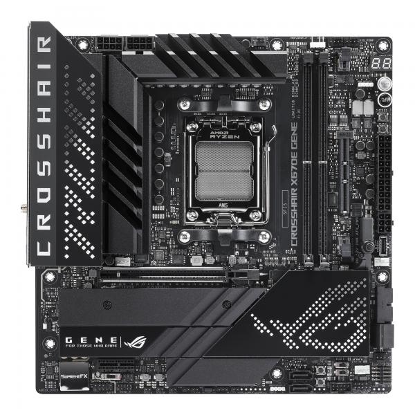 Asus rog crosshair x670e gene scheda madre gaming micro-atx amd am5 ddr5 pci 5.0 intel 2.5gb ethernet wifi 6e rog supreme 7.1 surround 3xm.2 4xsata 6gb/s aura sync rgb nero