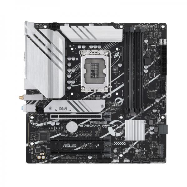 Asus prime b760m-a wifi d4 scheda madre intel b760 (lga 1700) matx, pcie 4.0, 2 slot m.2, 2.5gb ethernet, wi-fi 6, displayport, dual hdmi, sata 6 gbps, usb 3.2 gen 2 e gen 1 type-c, aura sync