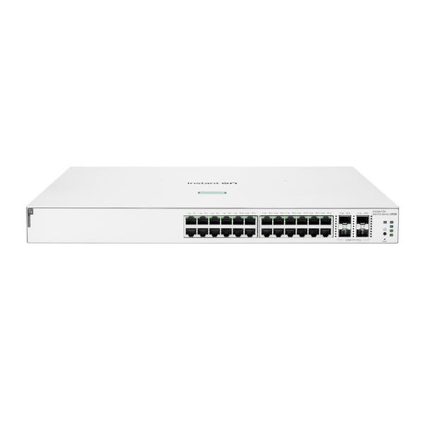 Hpe aruba instant on 1930 24g class4 poe 4sfp-sfp 370w gestito l2 gigabit ethernet 10-100-1000 supporto power over ethernet 1u bianco