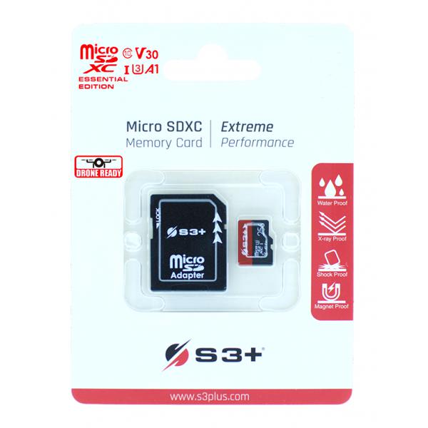 S3 plus s3sdc10v30e-256gb 256gb microsdhc uhs-i u3 v30
