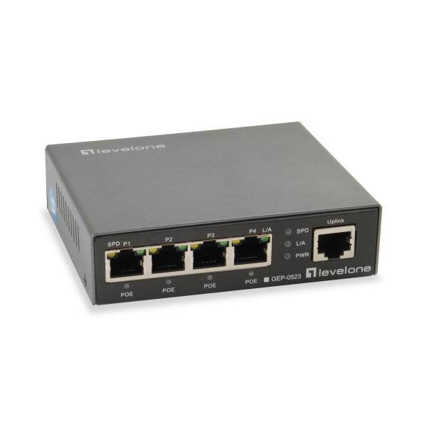 Levelone gep-0523 switch di rete gigabit ethernet 10-100-1000 nero supporto power over ethernet