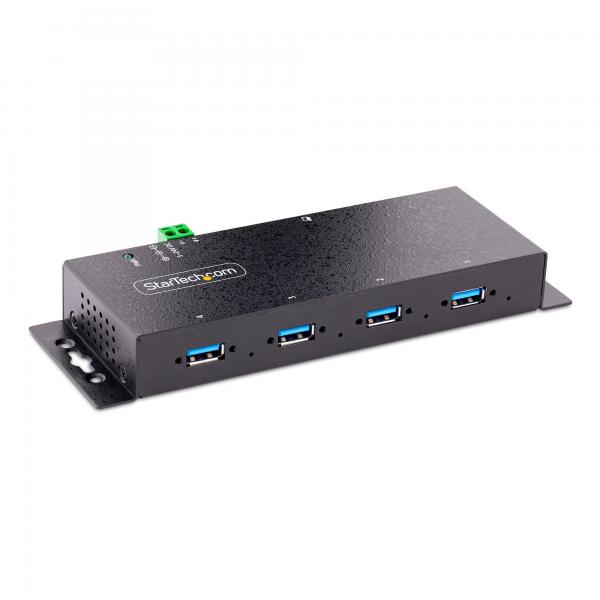 Startech.com hub usb 3.0 industriale a 4 porte -multipresa usb alimentata esd e protezione da sovratensione