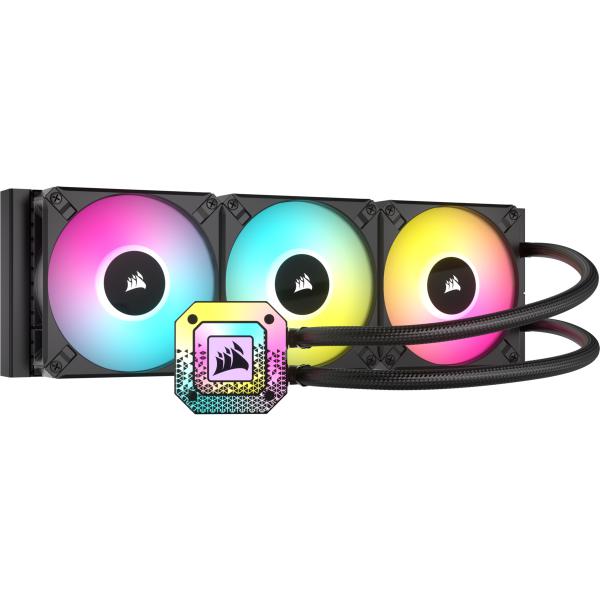 Corsair icue h150i elite capellix xt dissipatore a liquido per cpu tre ventole af120 rgb elite radiatore di 360 mm intel/lga/1700/1200/115x/2066 amd am5 am4 nero