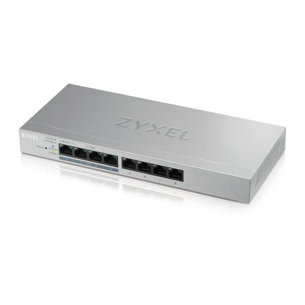 Zyxel gs1200-8hp v2 switch gestito 4 x 10-100-1000 + 4 x 10-100-1000 poe+ desktop poe+ 60w