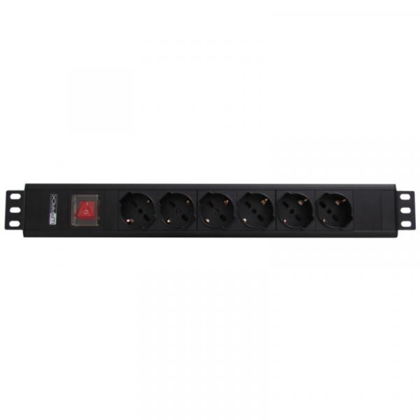 Eminent wp rack multiple socket unita` di distribuzione alimentazione 250v c.a. v 3500w ingresso: cei 23-16-vii connettori di uscita 6 1u 19`` 2mt