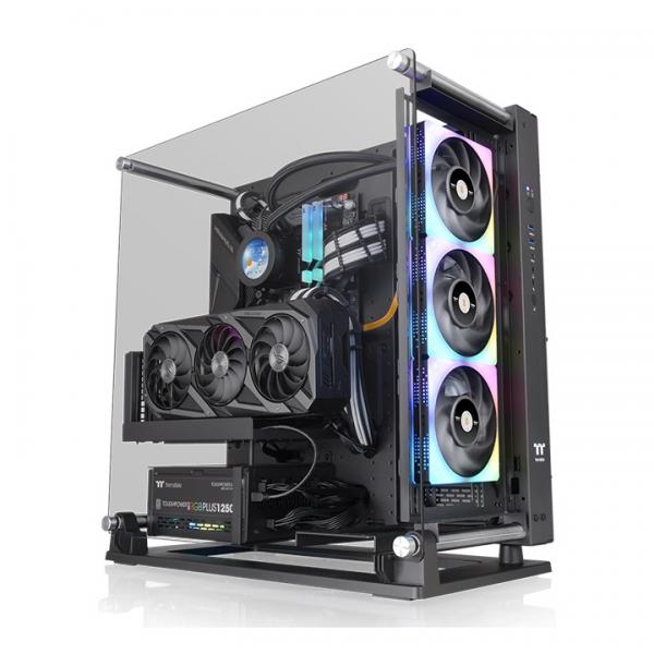 Thermaltake core p3 tg pro case midi tower atx eatx micro atx mini-itx spcc pannello laterale in vetro temperato 2xusb-a 3.0 1xusb-c black