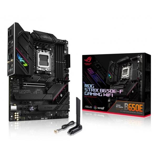 Asus rog strix b650e-f gaming wifi scheda madre gaming atx amd b650 am5 ddr5 pci 5.0 wifi 6e intel 2.5gb ethernet rog supremefx 7.1 3xm.2 4xsata 6gb/s aura sync rgb nero