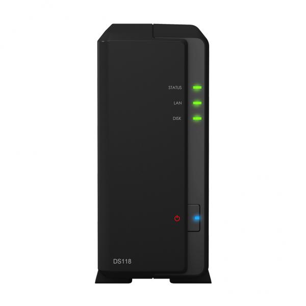 Synology ds118 nas 1bay 3,5 sata3 1,4ghz dc 1gb ddr3 gigalan usb3.0