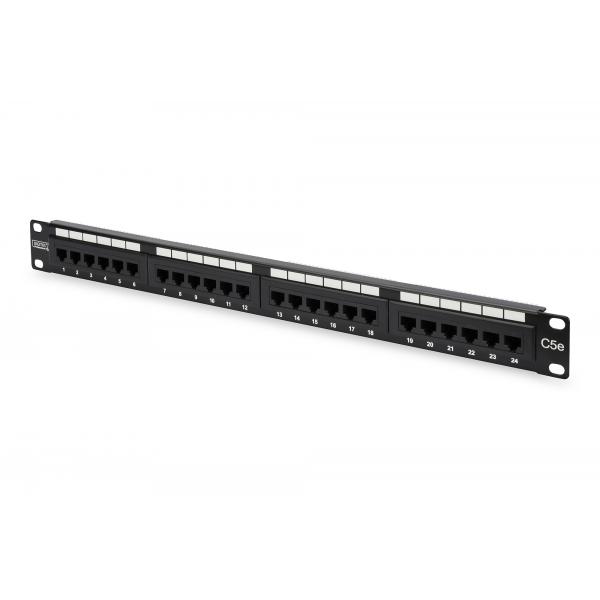 Digitus pannello patch 19`` non schermato utp 24 porte 8 poli rj45 per reti categoria 5e - 1 unita`