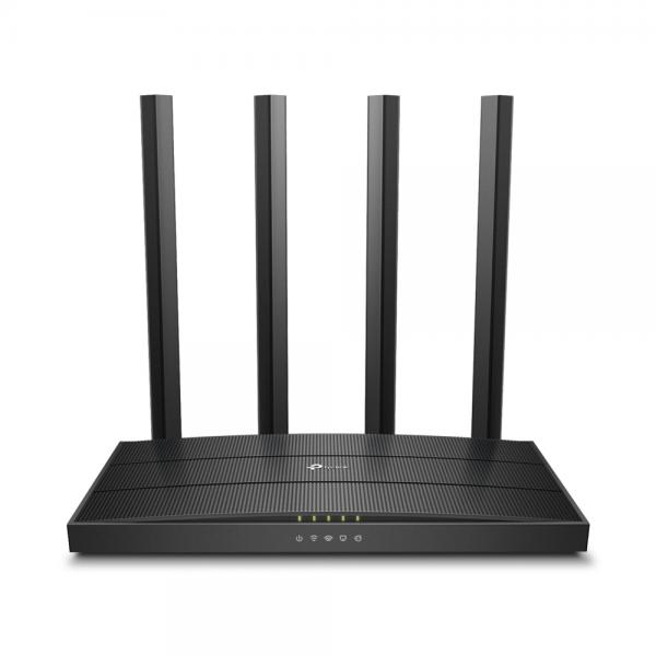 Tp-link archer c6 gigabit router wi-fi dual band ac1200 wireless 5 porte gigabit 4 antenne esterne e 1 antenna interna modalitÀ access point mu-mimo rete ospite nero