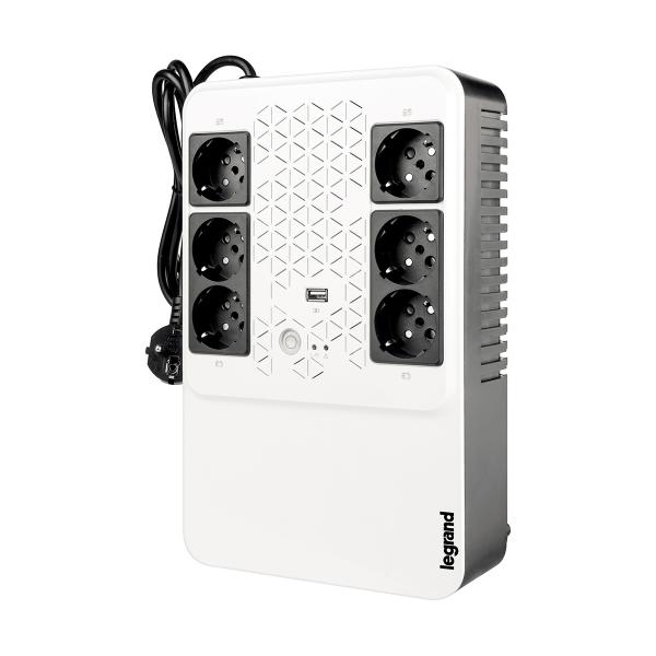 Legrand ups bticino 310082 gruppo di continuita` new keor multiplug con caricatore usb 800 va-480w 6 prese multistandard