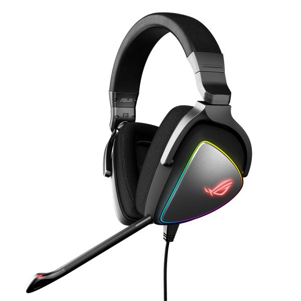 Asus rog delta stereo headset cuffia gaming quad-dac, aura sync rgb circolare, compatibile con ps4, type c