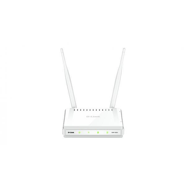 D-link dap-2020 access point wireless n300, due antenne esterne da 5 db, bianco