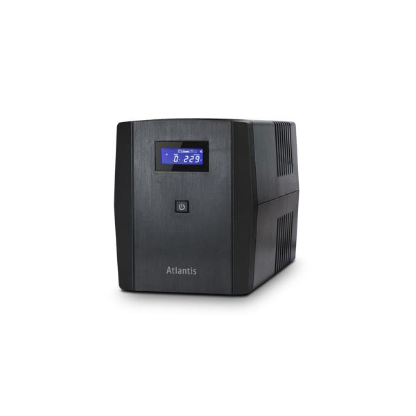 Atlantis onepower 1200, ups line interactive 1200va-700w, avr, onda pseudosinusoidale, 3 prese iec+2 prese schuko, 2 batterie 12v 7ah