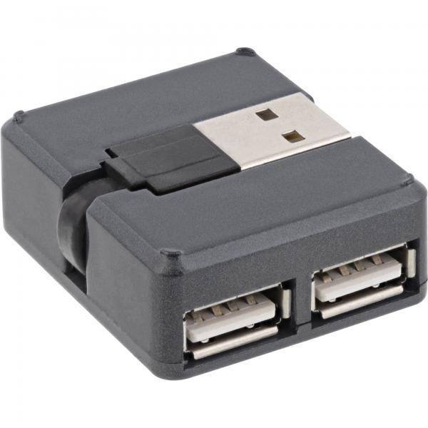 Hub InLine USB 2.0 a 4 porte - USB-A maschio a 4x USB-A femmina - cavo 4 cm