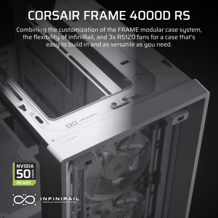 Case per PC - CORSAIR - FRAME 4000D RS - Mid-Tower - Bianco - CC-9011313-WW