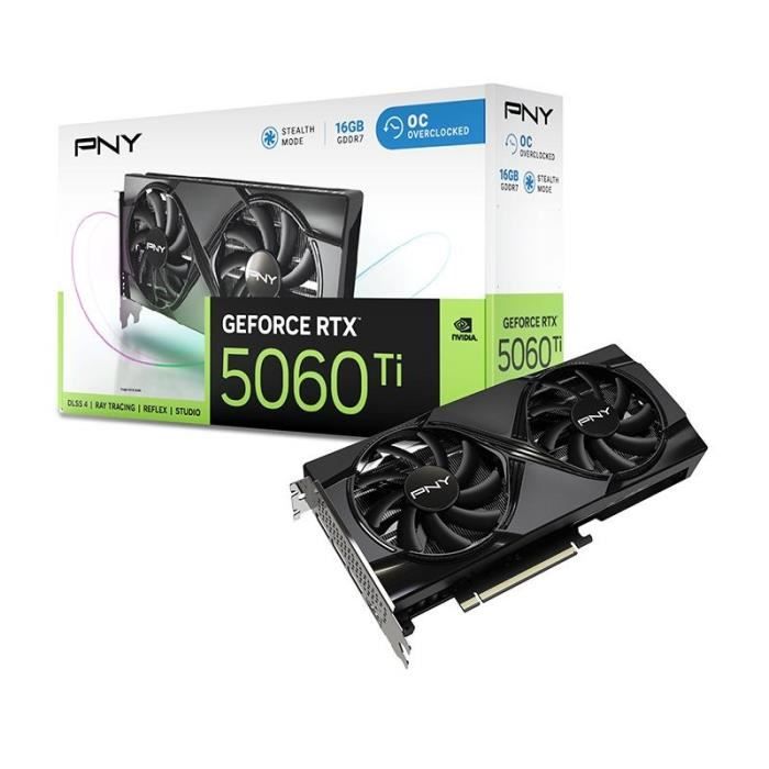 PNY - Scheda grafica - GeForce RTX™ 5060 Ti - 16 GB - Overclocked Dual Fan DLSS 4