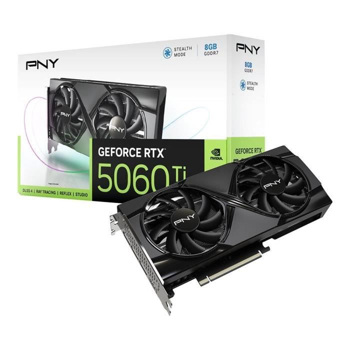 PNY - Scheda grafica - GeForce RTX™ 5060 Ti - 8 GB - Doppia ventola DLSS 4