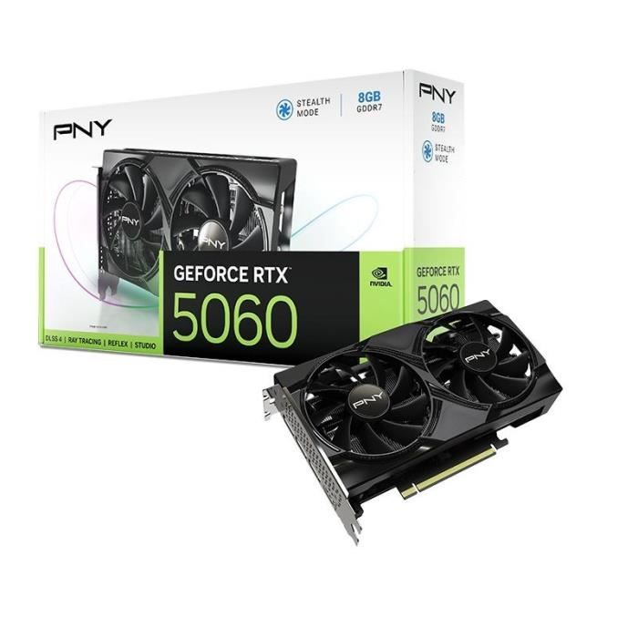 PNY - Scheda grafica - GEFORCE RTX™ 5060 - 8 GB - Doppia ventola - DLSS 4