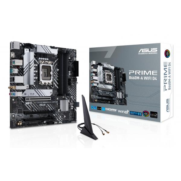 MB ASUS PRIME B660M-A WIFI D4 LGA1700 (ALDER LAKE) 4DDR4 2*HDMI+DP PCIE , 6*SATA,M.2 mATX