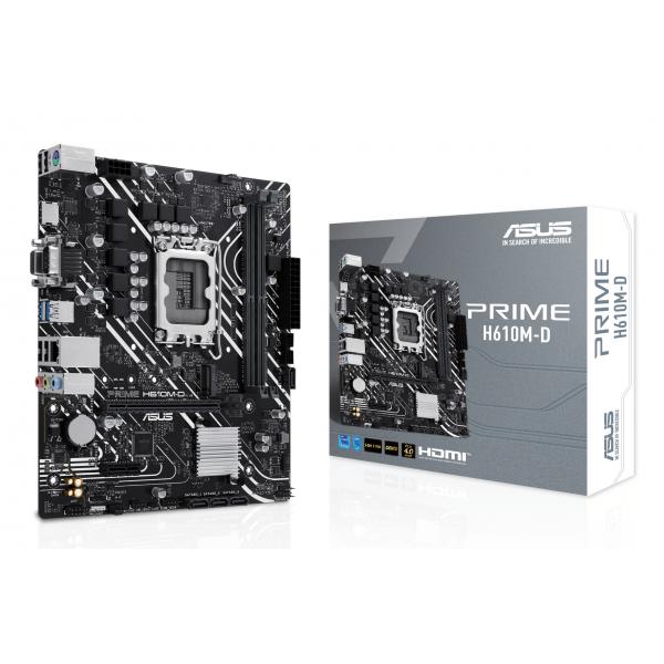 MB ASUS PRIME H610M-D 1700 (RAPTOR/ALDER LAKE), 2DDR5, VGA+HDMI PCIE, USB 3.2, 4*SATA, M.2 mATX