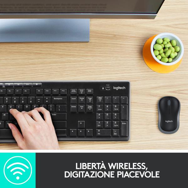 TASTIERA LOGITECH + MOUSE "Wireless Desktop" MK270 NERA USB (COMBO) - 920-004512