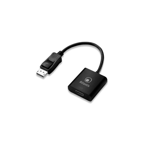ADATTATORE ATLANTIS DISPLAYPORT TO HDMI, M/F, 0,20MT, NERO,A04-DP_HDMI