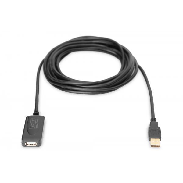 EXTENDER DIGITUS USB A TO USB A, M/F, 5MT, portata massima fino a 10mt, (PROLUNGA) NERO, DA70130