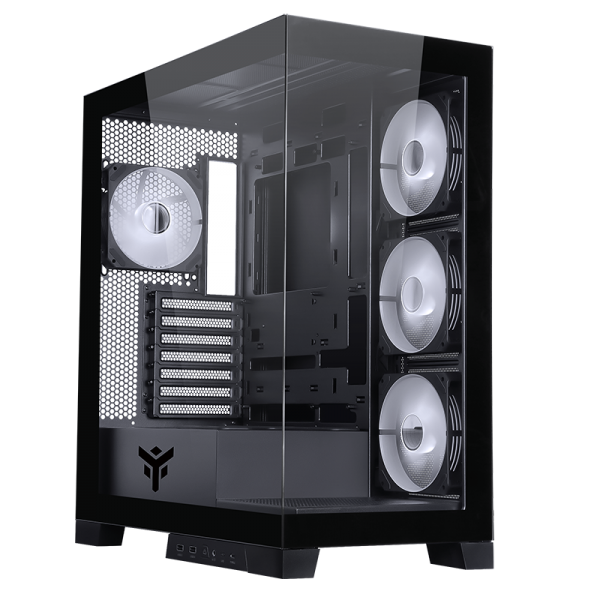CASE ITEK SHOWBUI 45B - GAMING TOWER, ATX, 4x12cm ARGB fan, 2xUSB3, TYPE-C,SYDE & FRONT PANEL TEMP GLASS - ITGCASB45B