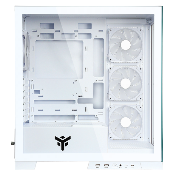 CASE ITEK SHOWBUI 45W-GAMING TOWER, ATX, 4x12cm ARGB fan, 2xUSB3, TYPE-C,SYDE & FRONT PANEL TEMP GLASS WHITE ED. - ITGCASB45W