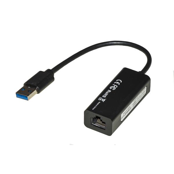 ADATTATORE LINK DA USB 3.0 "A" MASCHIO A RETE GIGABIT ETHERNET RJ45 8POLI - NERO LKMG02