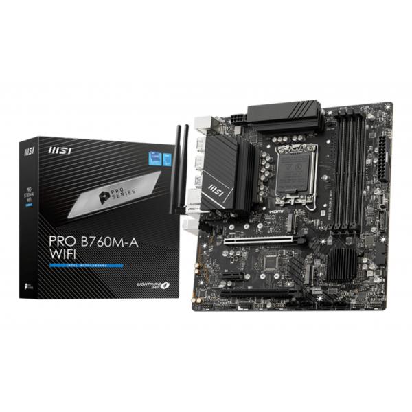 MB MSI PRO B760M-A WIFI DDR5 S1700 4D5 2M.2 4S3 U3.2 GBL H/D MATX