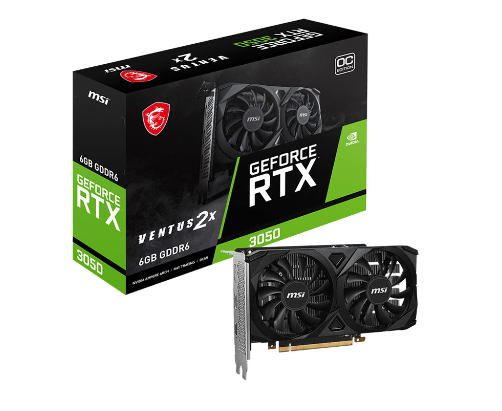VGA MSI RTX 3050 VENTUS 2X E 6G OC 6GB DDR6 128BIT 1HDMI/3DP 130W