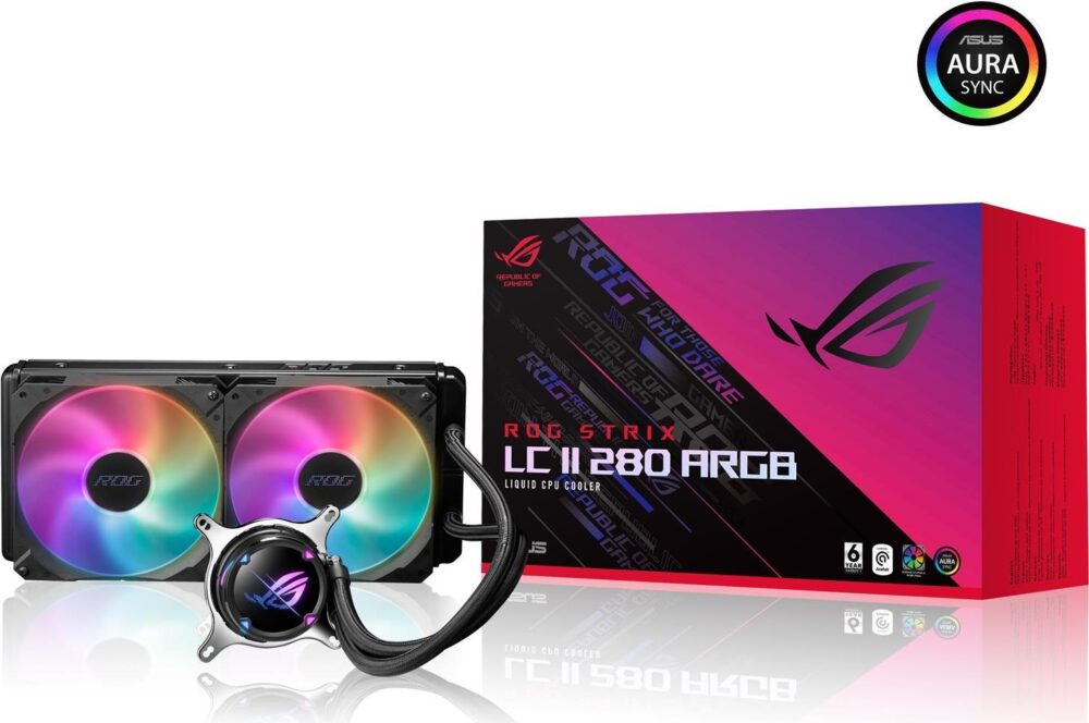 ASUS ROG STRIX LC II 280 ARGB - Prozessor-Flüssigkeitskühlsystem - Kühlergröße: 280 mm - (für: AM4, TR4, LGA1200, LGA1700, AM5, LGA115x Socket) - Aluminium mit Kupferbasis - 140 mm (90RC00C1-M0UAY1)
