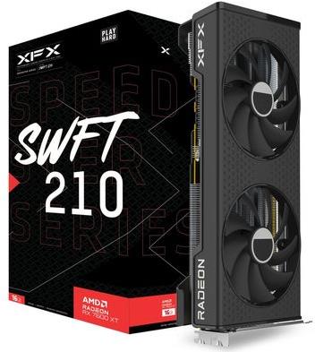 XFX Speedster SWFT210 AMD Radeon RX 7600 XT - Grafikkarten - Radeon RX 7600 XT - 16GB GDDR6 - PCIe 4,0 - HDMI, 3 x DisplayPort (RX-76TSWFTFP)