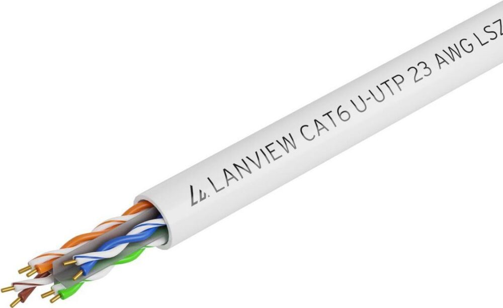 Lanview Cat6 U-UTP Network Cable 4x2xAWG23 LSZH white 305m - Kabel - Netzwerk (LVN122114)